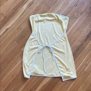 SHEIN Yellow Strapless Mini Dress